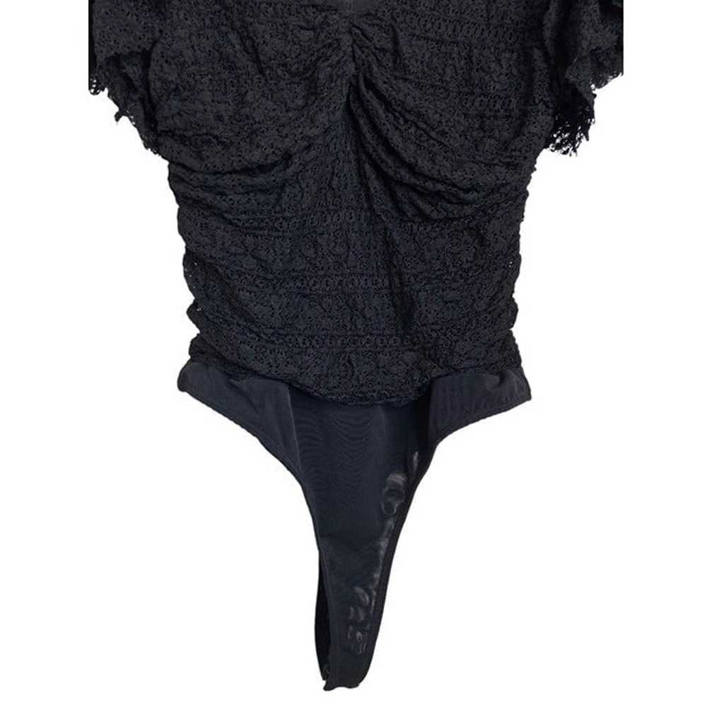 Cinq a Sept 5a7 large bodysuit ruffle black thong… - image 4