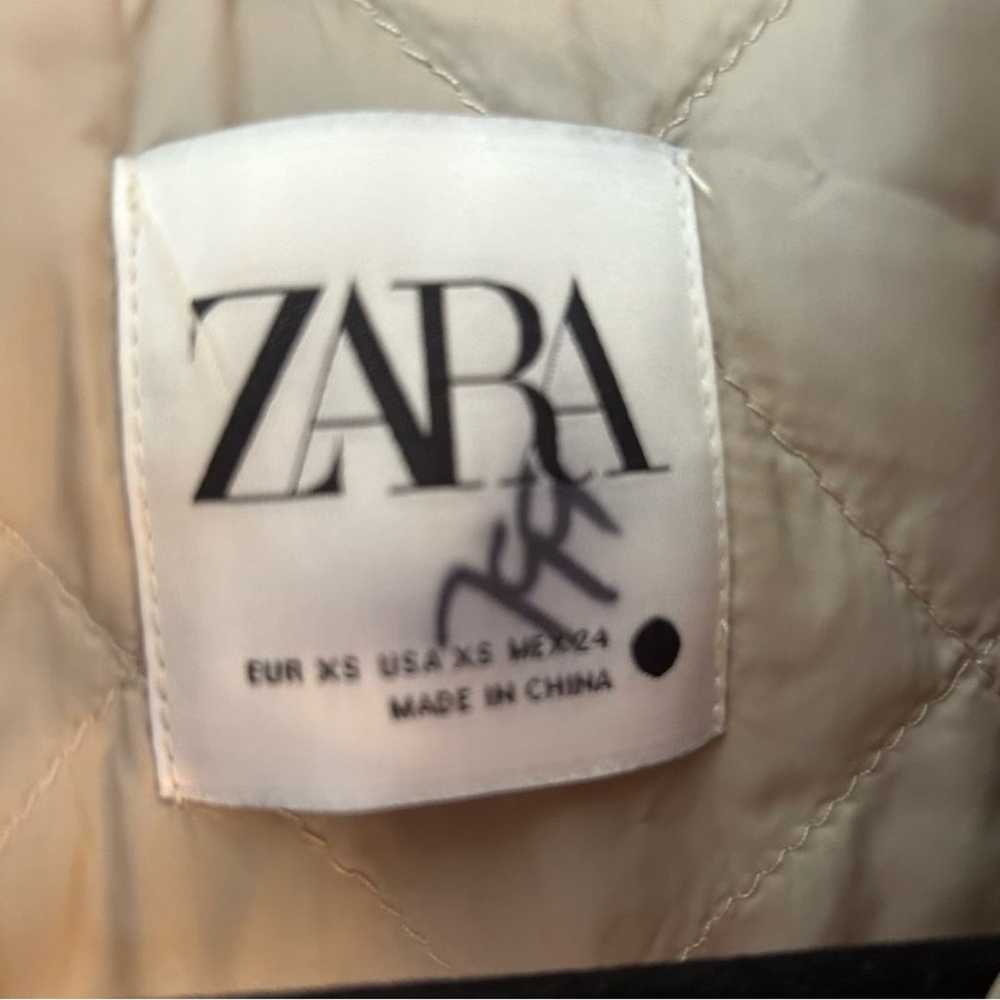 Zara Tan & Red Teddy Bear Fleece Bomber Jacket - image 6