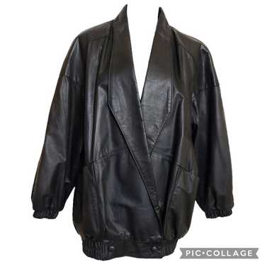Comint Womens Black Leather Jacket M