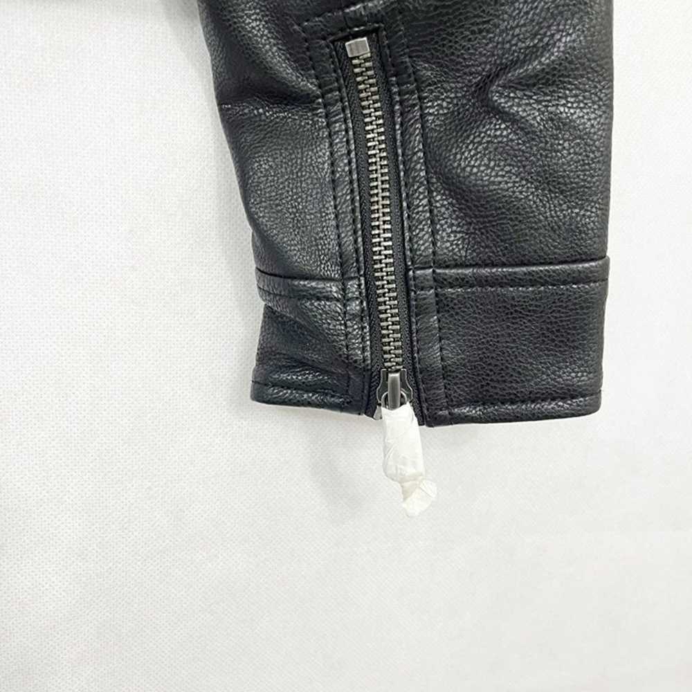 LOFT NEW Black Faux Leather Zip Front Moto Jacket… - image 5