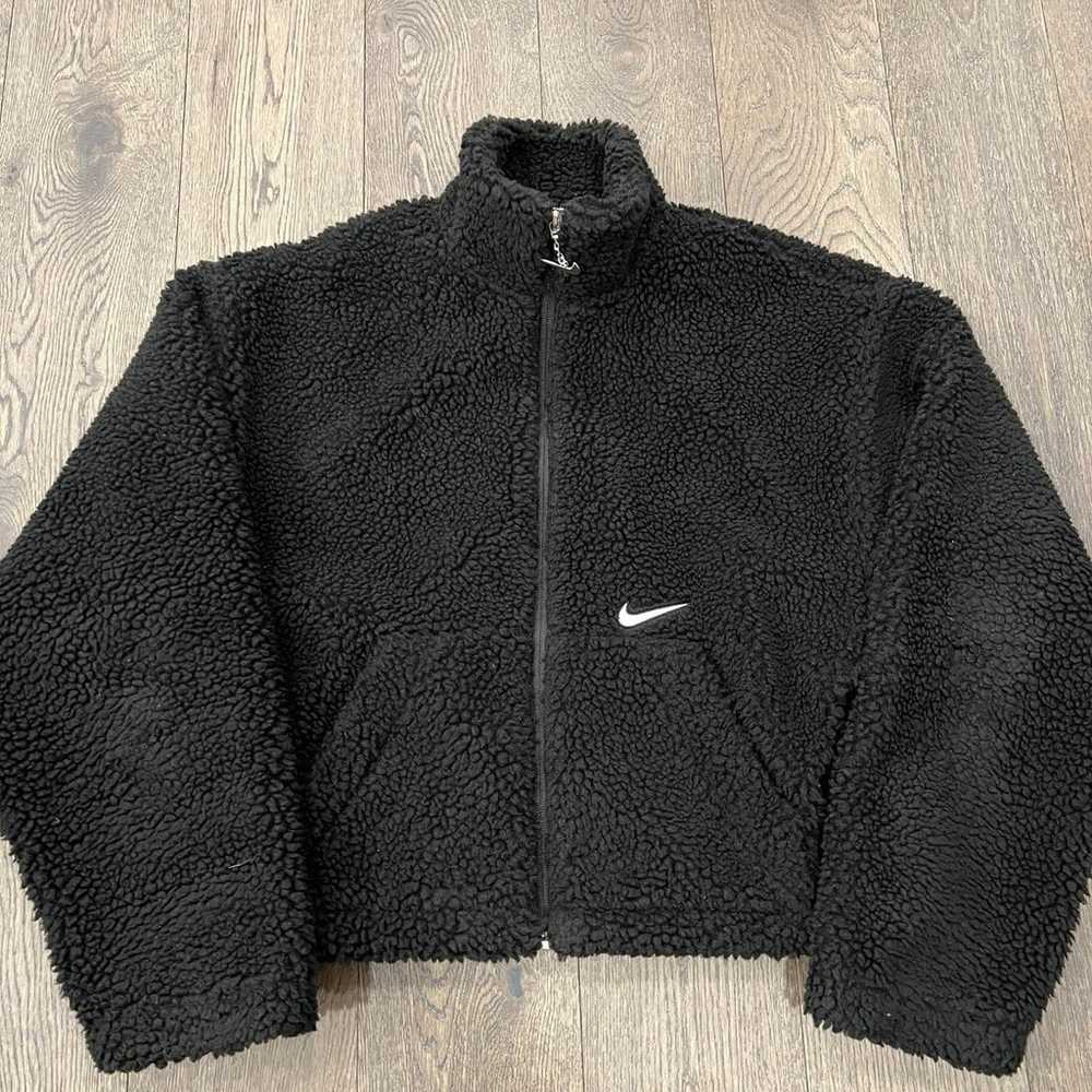 nike black plush fleece cropped Jacket - image 9