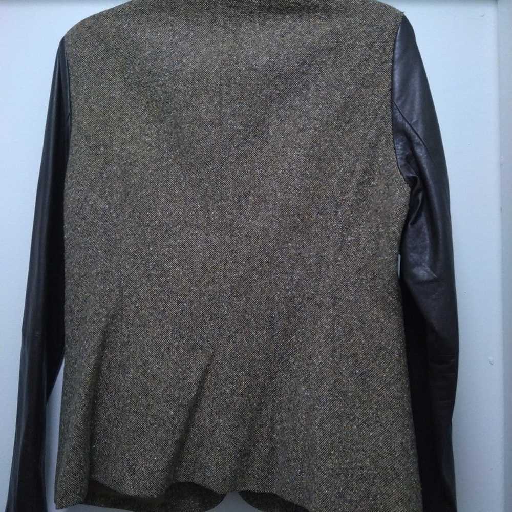 Micheal Kors Brown wool & Leather Jacket Blazer w… - image 2
