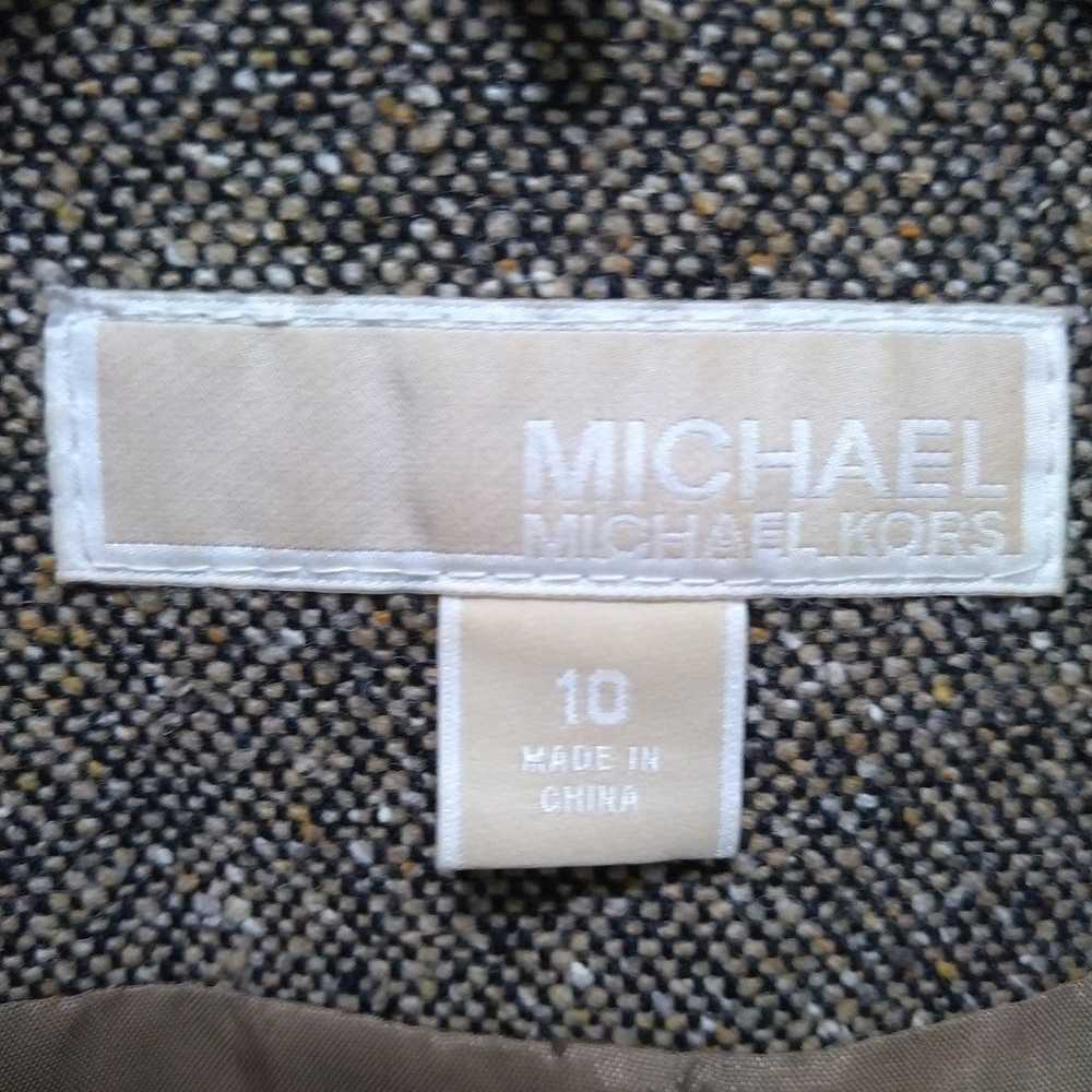 Micheal Kors Brown wool & Leather Jacket Blazer w… - image 4