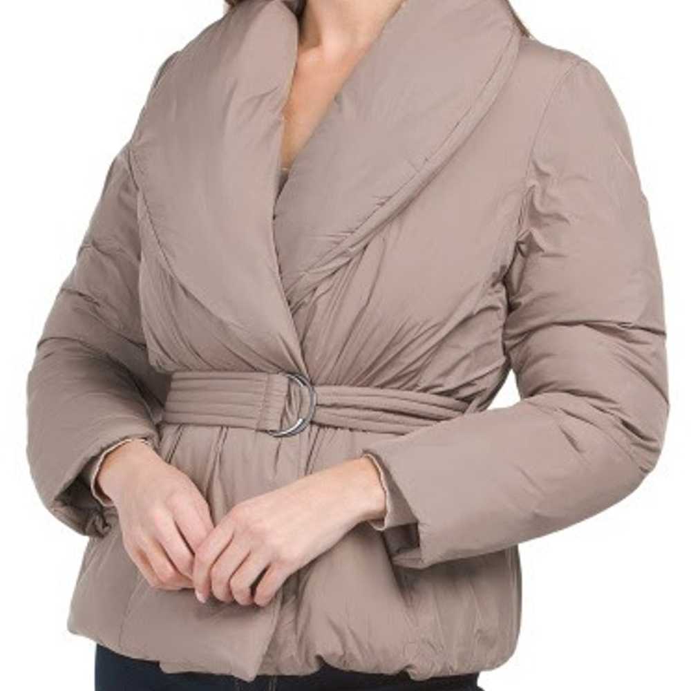 Shawl Collar Belted Puffer Jacket - image 1