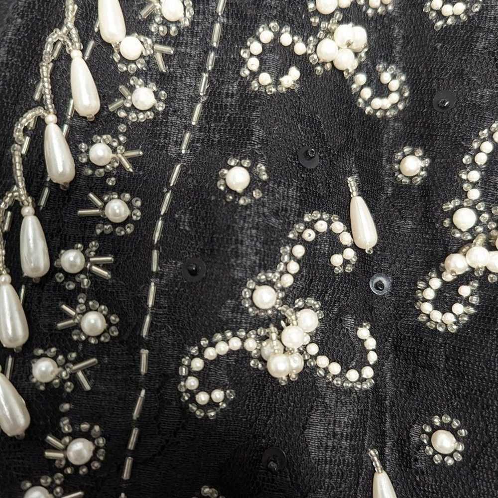 Joujou Vintage Black Long Sleeve Bolero Jacket Pe… - image 7
