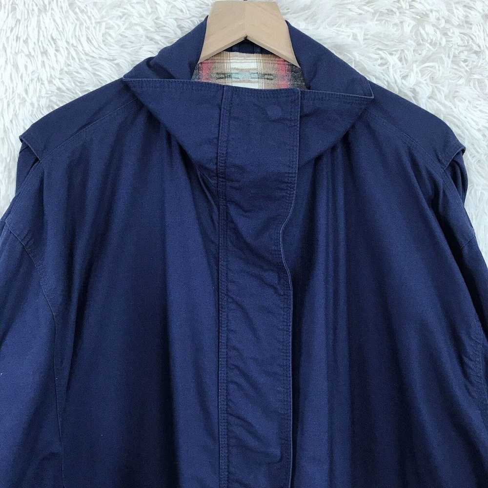Express VTG 90s Parka Jacket Blue Utility Flannel… - image 2