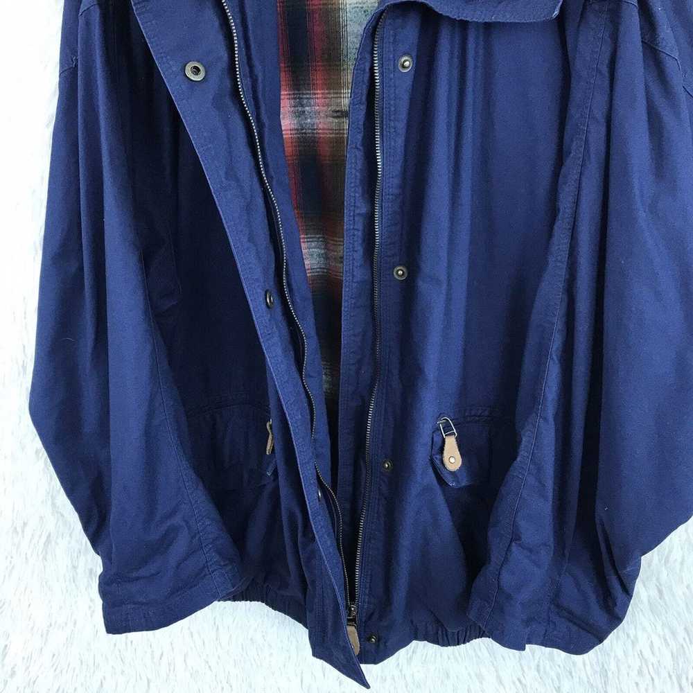 Express VTG 90s Parka Jacket Blue Utility Flannel… - image 5