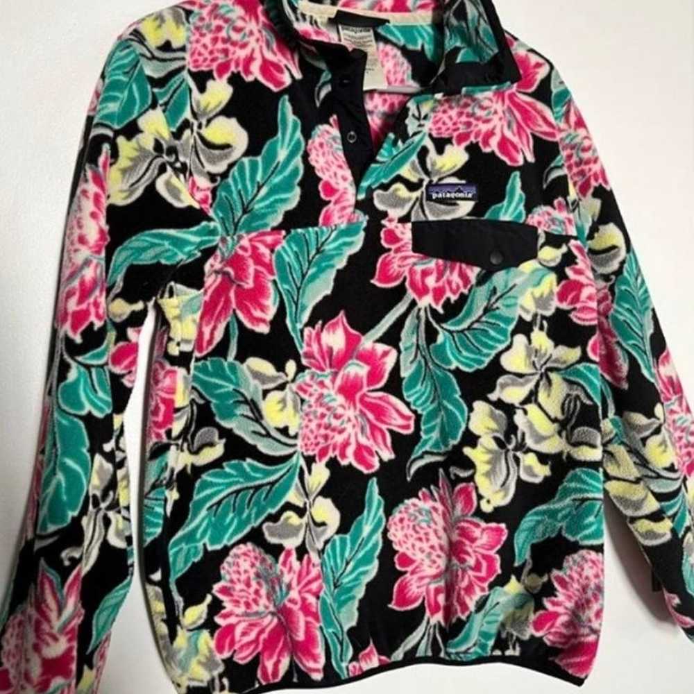 PATAGONIA floral Print Synchilla Snap T Fleece Pu… - image 1