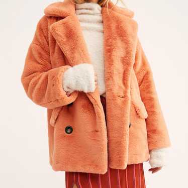 Free People Kate Faux-Fur Double-Breasted Coat