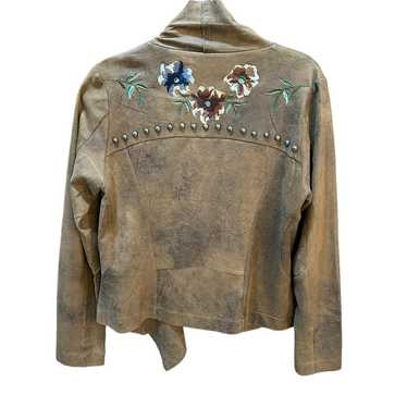 Shyanne Brown Faux Suede Embroidered Rivet Detail… - image 1