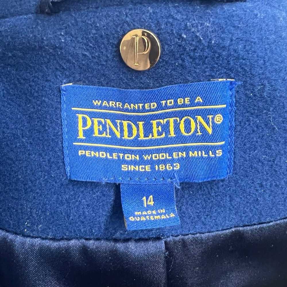 Pendleton Midi Long Coat  Women SZ 14 Blue Trench… - image 6