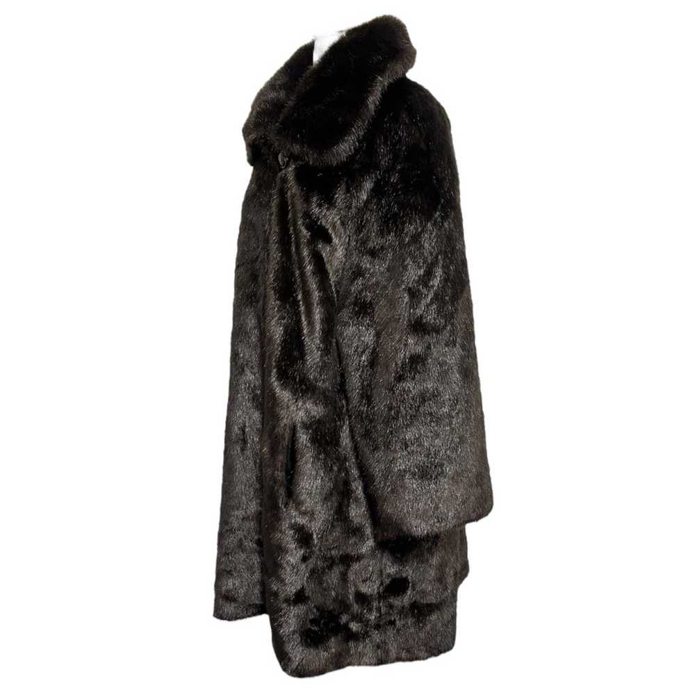 Tally Ho L oversized plush chocolate brown faux f… - image 3
