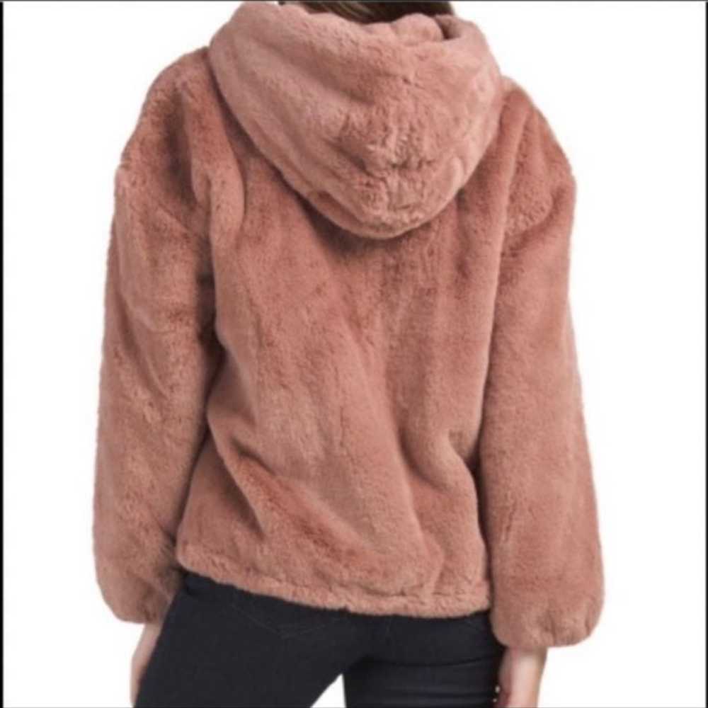 Lucky Brand Dusty Pink Faux Fur Hooded Coat - image 2