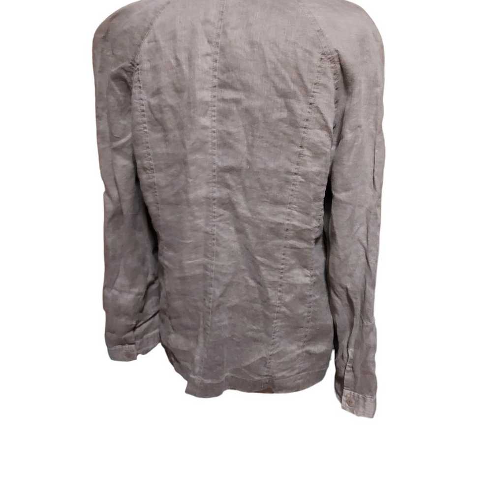 Eileen Fisher L Coat Jacket 100% Linen Grqy Grey … - image 4