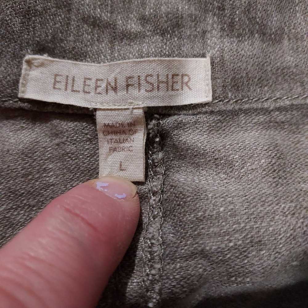 Eileen Fisher L Coat Jacket 100% Linen Grqy Grey … - image 5