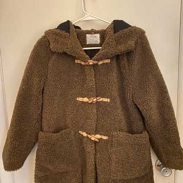 Zara Kid’s Girl’s Plush Faux Fur Teddy hooded Ove… - image 1