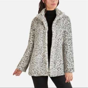 LARGE faux fur snow leopard coat
