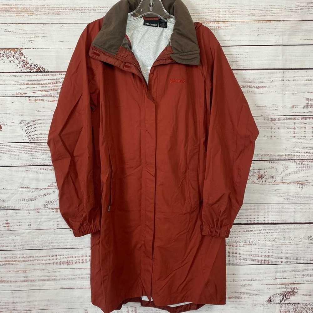 Marmot burnt Orange full zip hooded raincoat wate… - image 1
