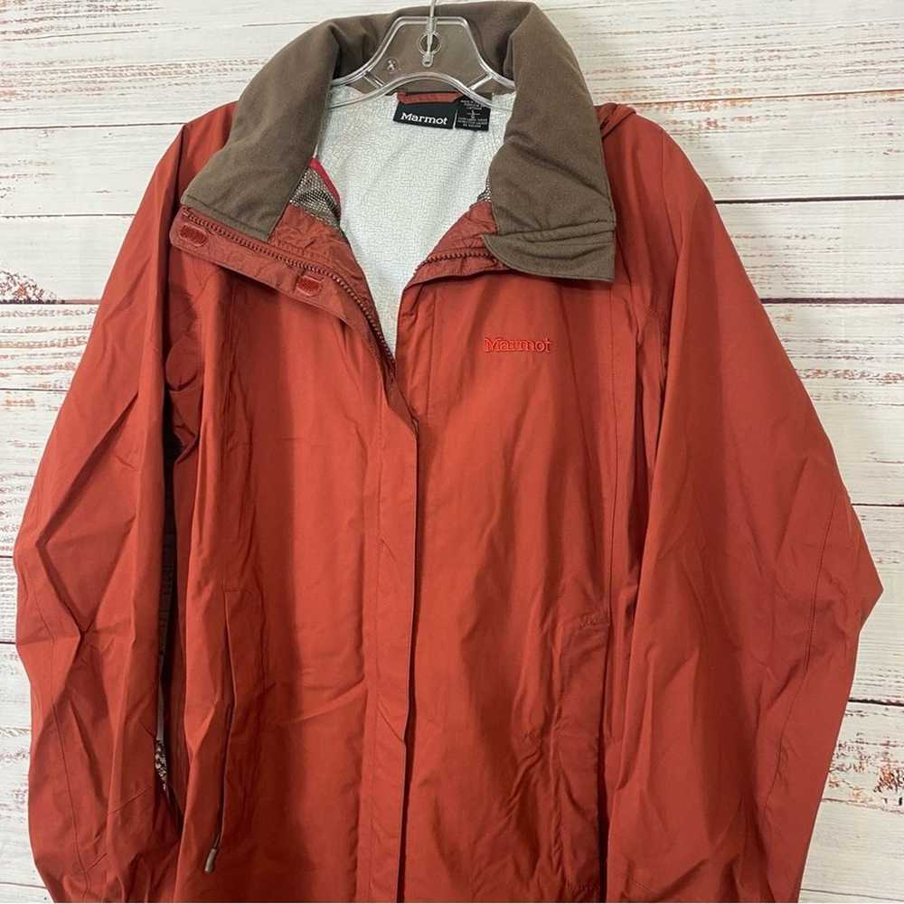 Marmot burnt Orange full zip hooded raincoat wate… - image 2