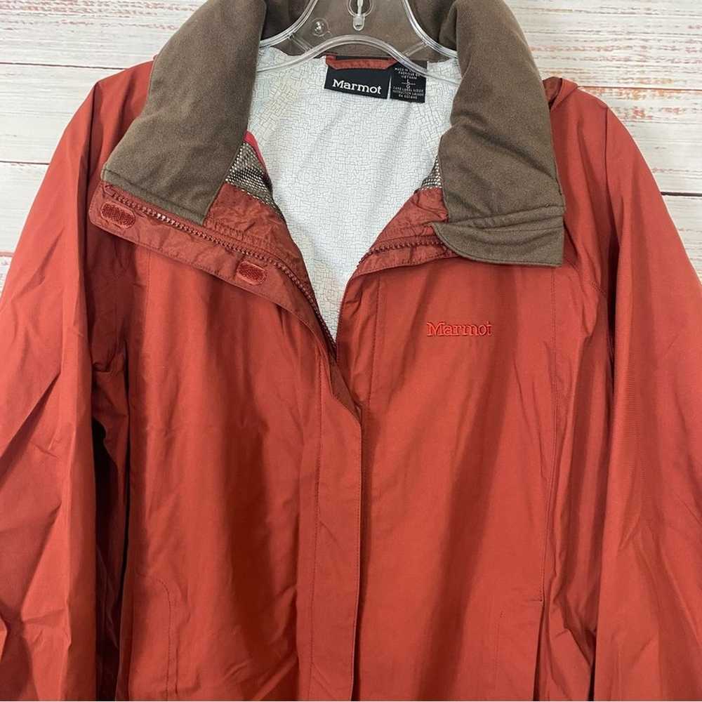 Marmot burnt Orange full zip hooded raincoat wate… - image 6