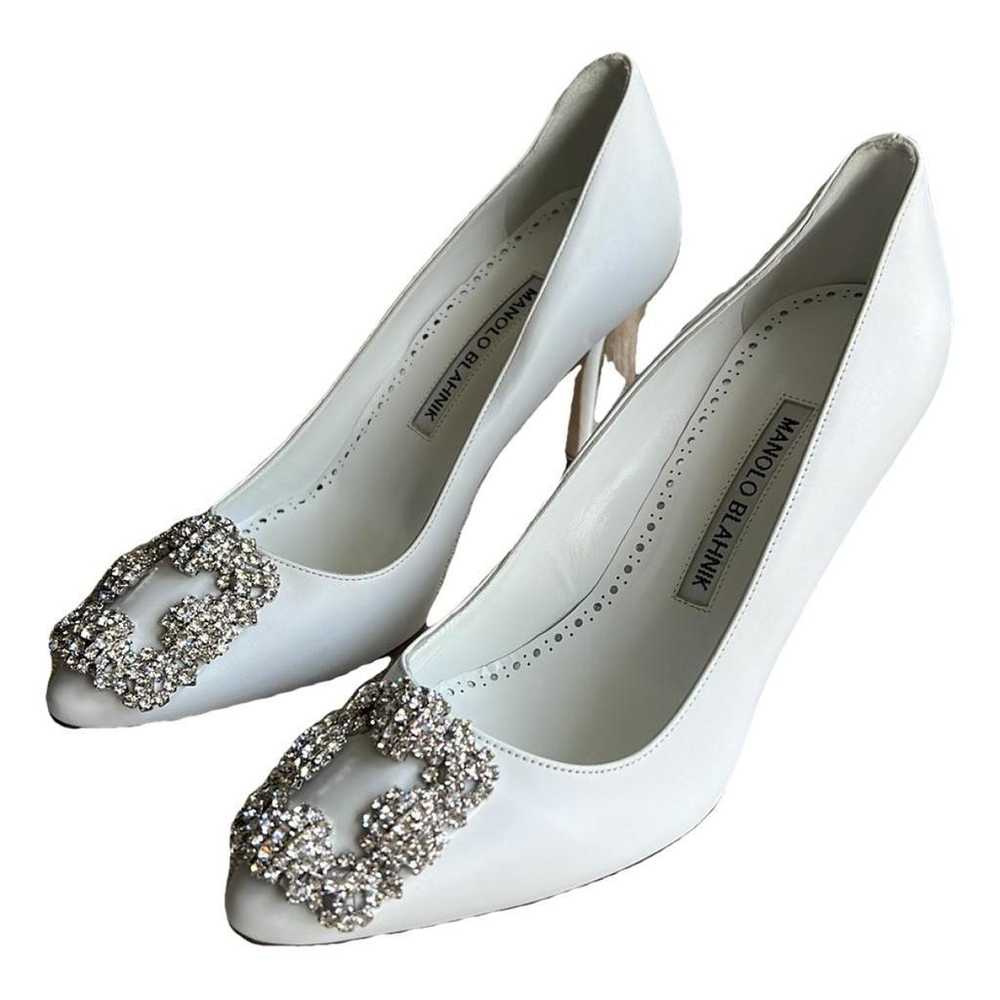 Manolo Blahnik Hangisi leather heels - image 1