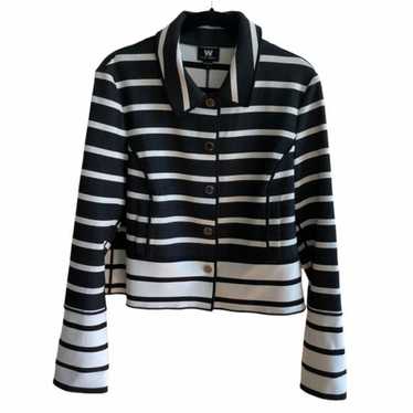 W by Worth Striped Collared Button Down Jacket Si… - image 1