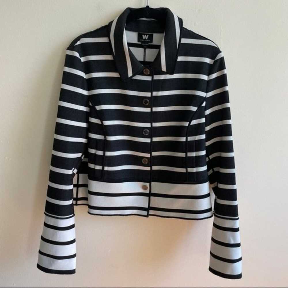 W by Worth Striped Collared Button Down Jacket Si… - image 2