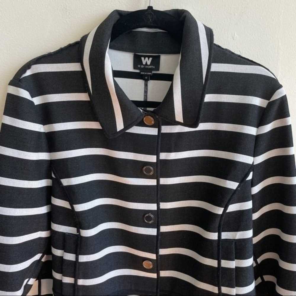 W by Worth Striped Collared Button Down Jacket Si… - image 3