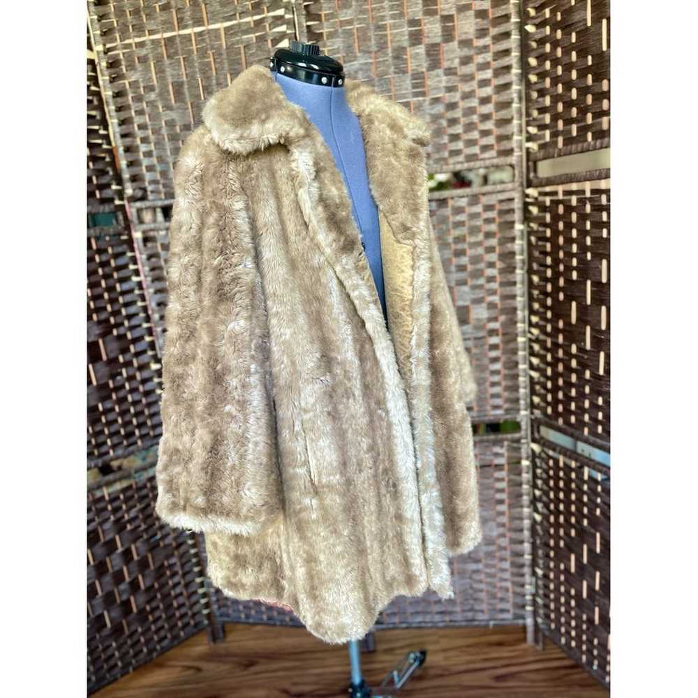 Vintage Faux fur modacrylic blonde Coyote tan pea… - image 3