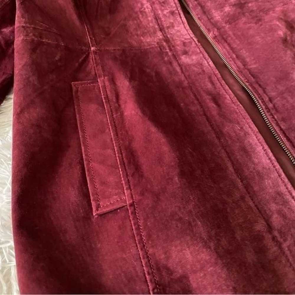 90s Vintage Cherokee Brand Red Leather Suede Over… - image 9