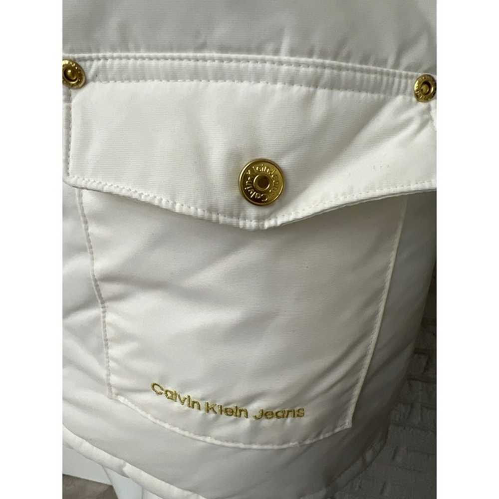 Calvin Klein Girls Ivory Puffer Coat With Gold To… - image 4