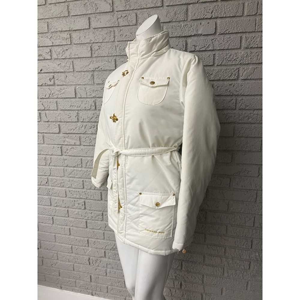 Calvin Klein Girls Ivory Puffer Coat With Gold To… - image 5