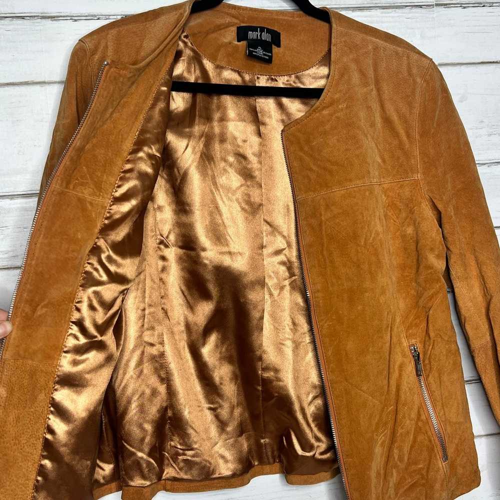 Mark Allen Suede Leather Jacket Caramel Brown Siz… - image 7