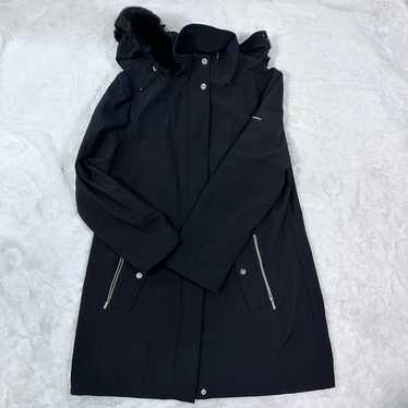 Ivanka Trump Faux Fur Hooded Jacket In Black Wome… - image 1