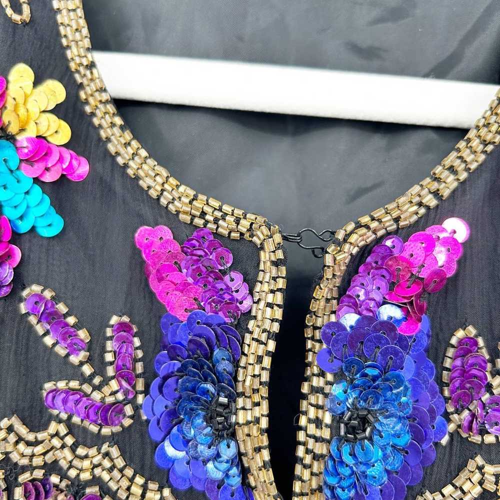 Drapers & Damons Womens Vintage Silk Floral Sequi… - image 5