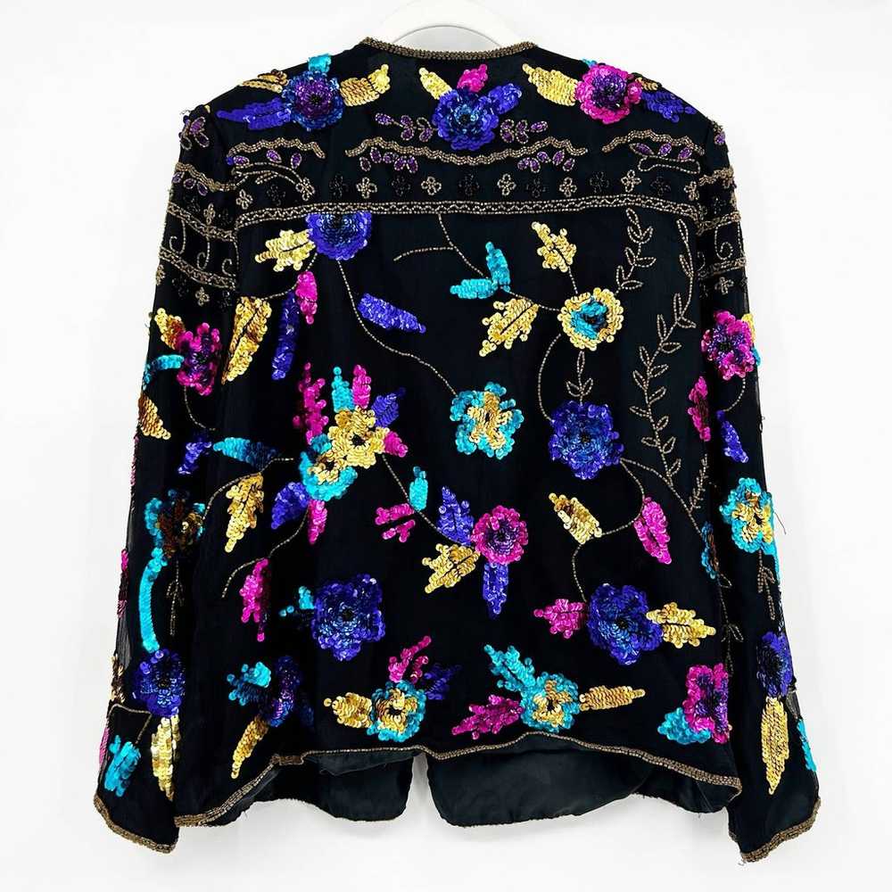 Drapers & Damons Womens Vintage Silk Floral Sequi… - image 8