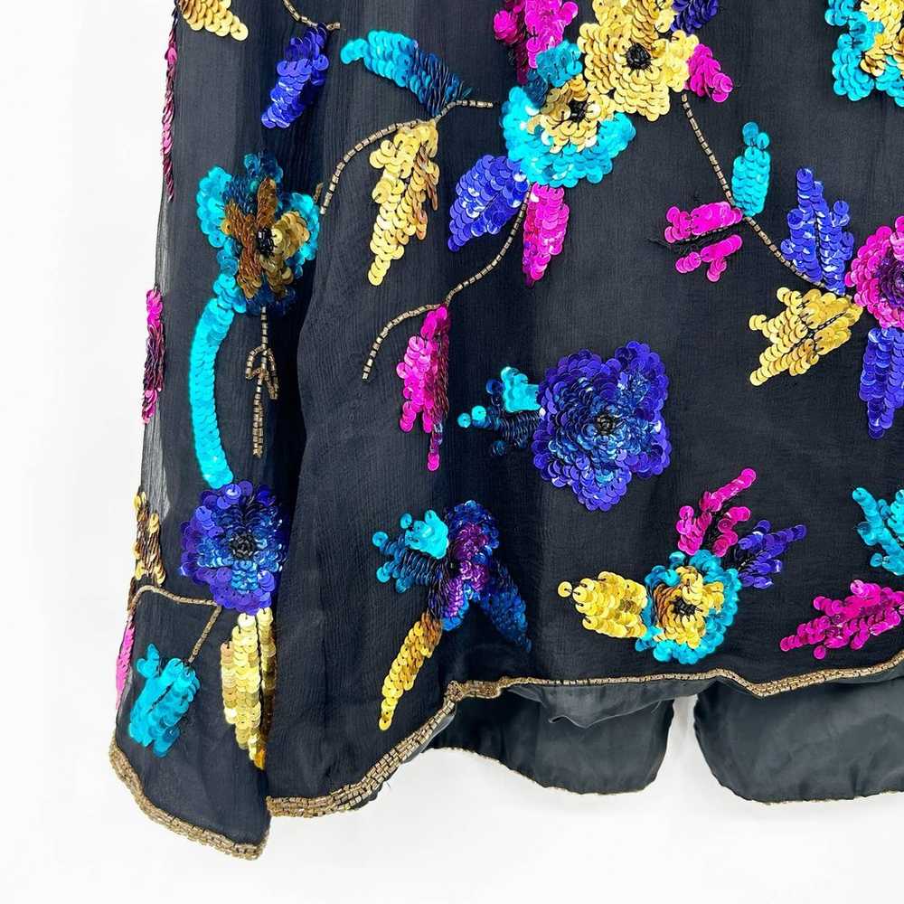 Drapers & Damons Womens Vintage Silk Floral Sequi… - image 9