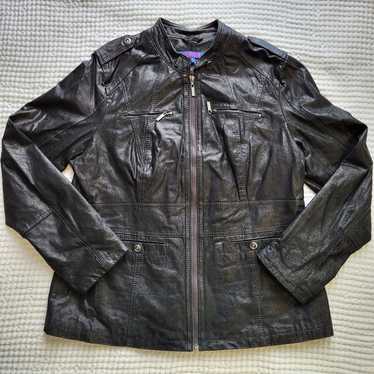 Twiggy London Leather Moto Jacket XL