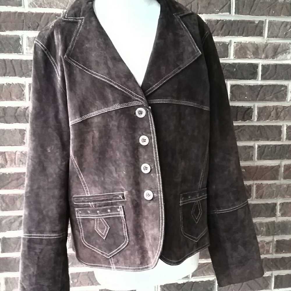 Roper Brown Leather Suede Jacket - image 1