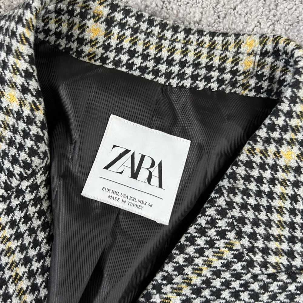 Zara Double Breasted Houndstooth Peacoat - image 3