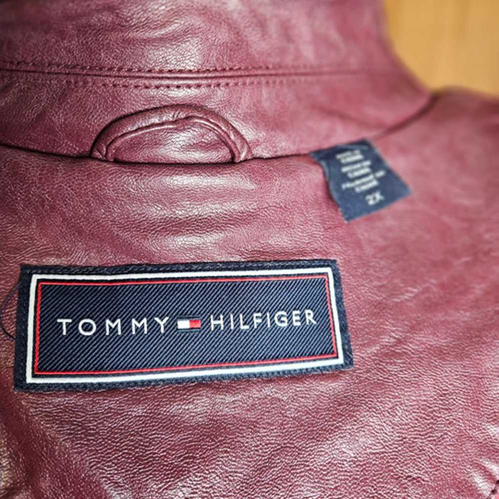 Tommy Hilfiger Vegan LeatherCoat  For Women Burgu… - image 8