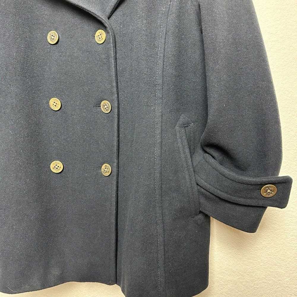 Women’s Lands End 22W Pea Coat Navy Blue Soft Woo… - image 2