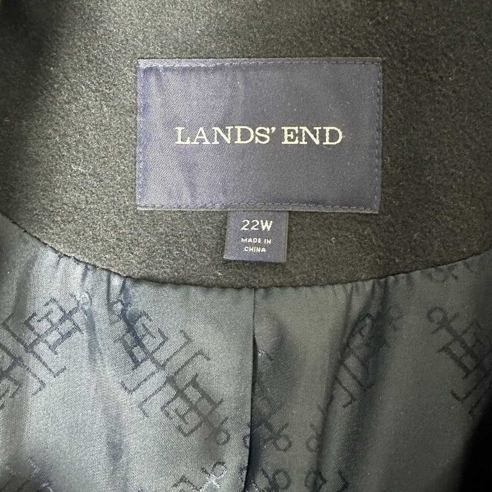 Women’s Lands End 22W Pea Coat Navy Blue Soft Woo… - image 7