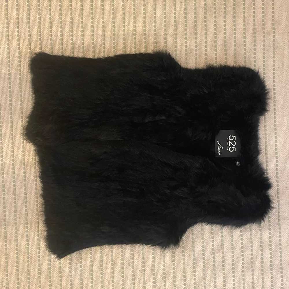525 America Luxe Rabbit Fur Vest in Black Small - image 2