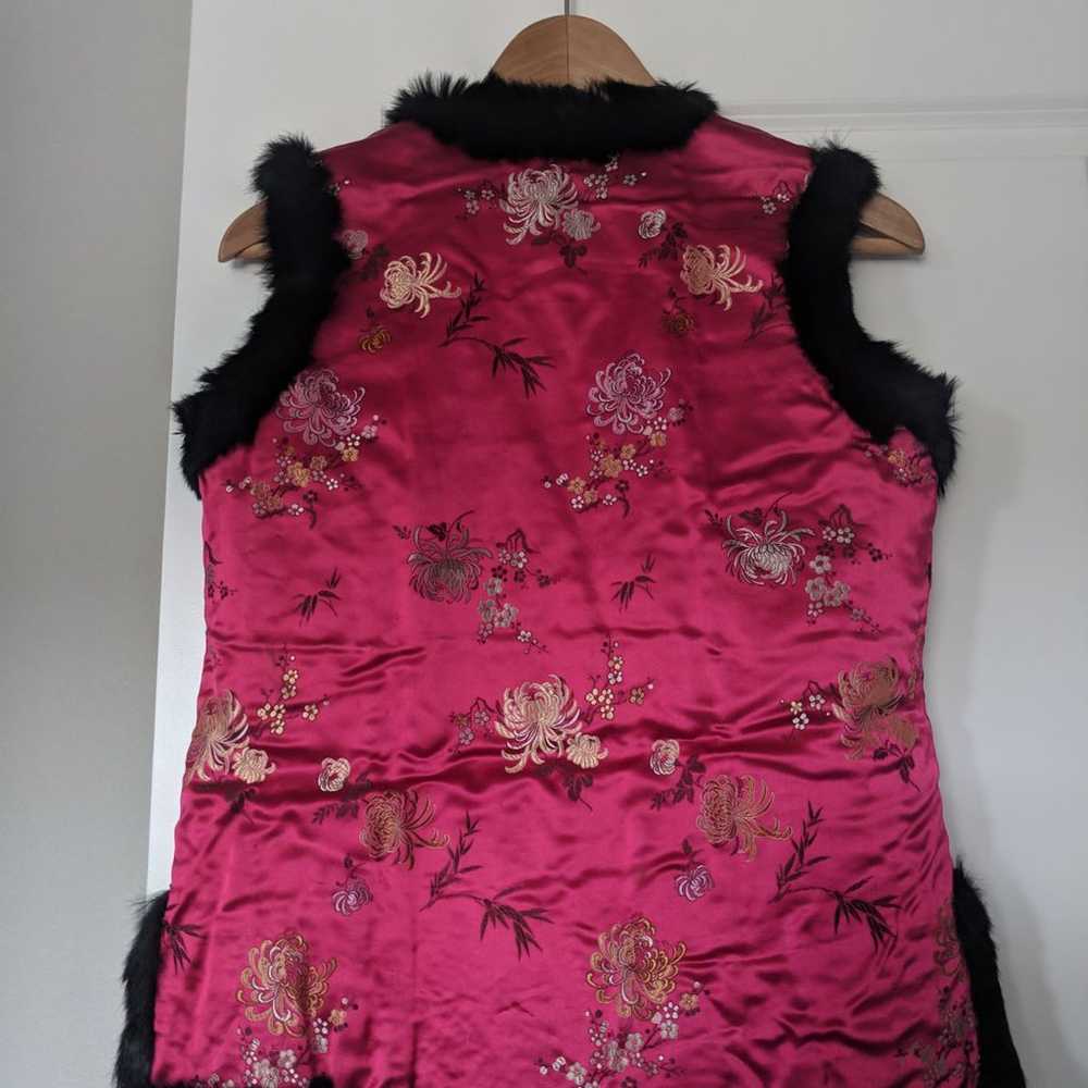 Chinese Vest With Rabbit Fur Liner - image 2