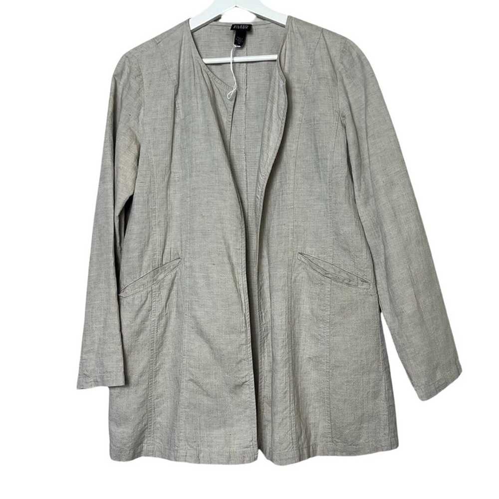 Eileen Fisher Linen Blend Open Front Jacket - image 1