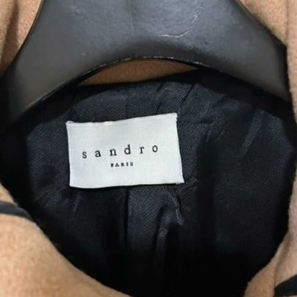 Sandro Women's Camel Wool Hooded Double Zipper Co… - image 8