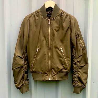 TOP SHOP • women's size 2 xs bomber jacket army g… - image 1