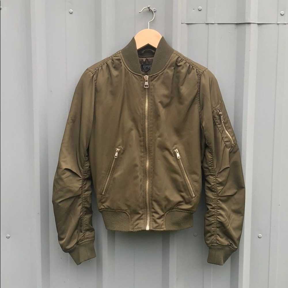 TOP SHOP • women's size 2 xs bomber jacket army g… - image 3