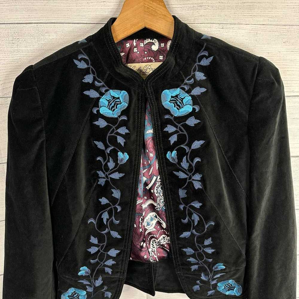 Lucky Brand Womens size XS Floral Embroidered Vel… - image 4